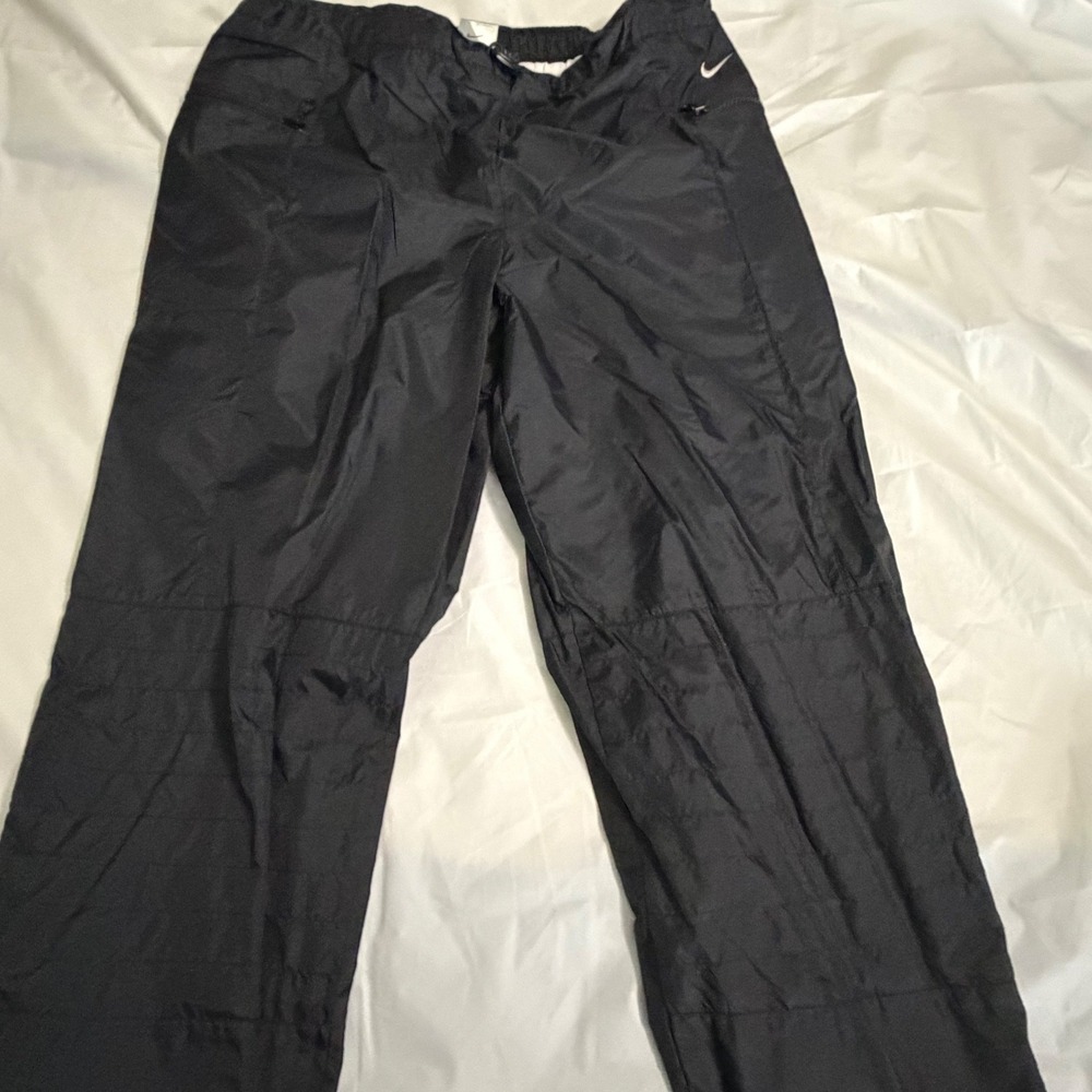 Nike Mens Vintage Windbreaker Track Pants Black XL Nylon Mesh Lined Swoosh Y2K